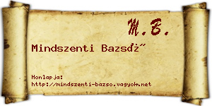 Mindszenti Bazsó névjegykártya